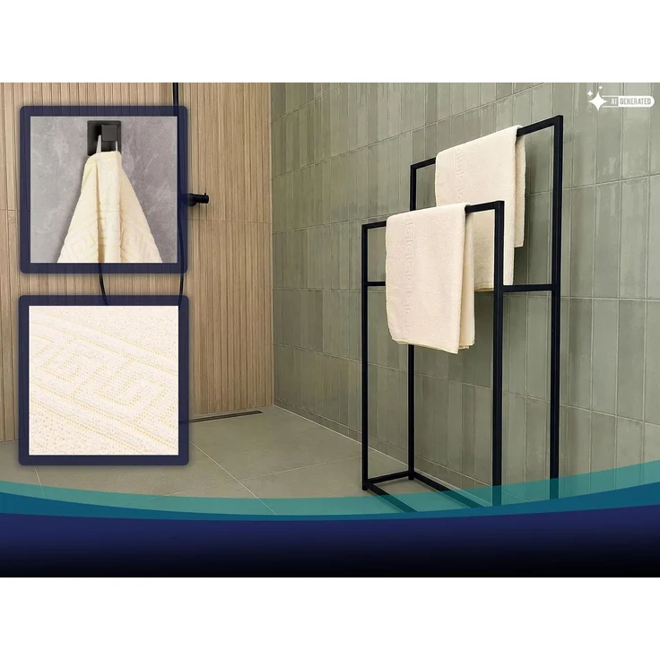 ZOLLNER Duschtücher 5er Set, 70x140 cm, gelb, Baumwollmix – Bild 5