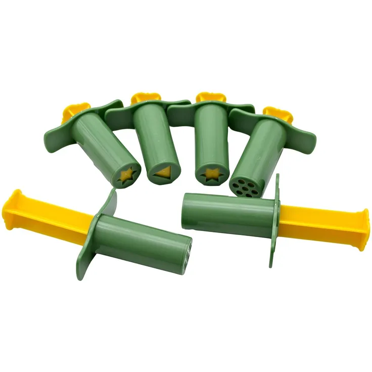 EDUPLAY 370069 Modellier-Spritzen, verschiedene Formen, 8 x Ø 2,5 cm, Kunstoff, 6-teilig (1 Set)