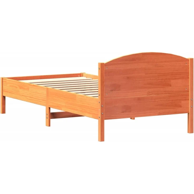 Doppelbett, Betten für Erwachsene, Massivholzbett ohne Matratze Wachsbraun 100x200 Kiefernholz de3610 – Bild 6