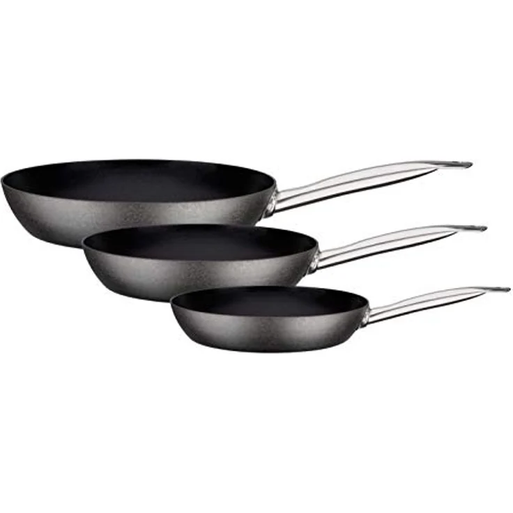 GSW Pfannen-Set Avanti, Karbon-Stahl (Set, 3-tlg, 1x Bratpfanne Ø 20 cm, 1x Bratpfanne Ø 24 cm, 1x Bratpfanne Ø 28 cm), Induktion – Bild 1