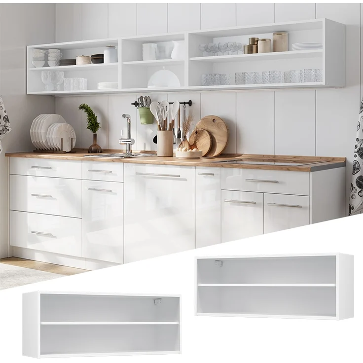 Hängeschrank Fame-Line Weiß/Weiß 100 cm Vicco – Bild 4