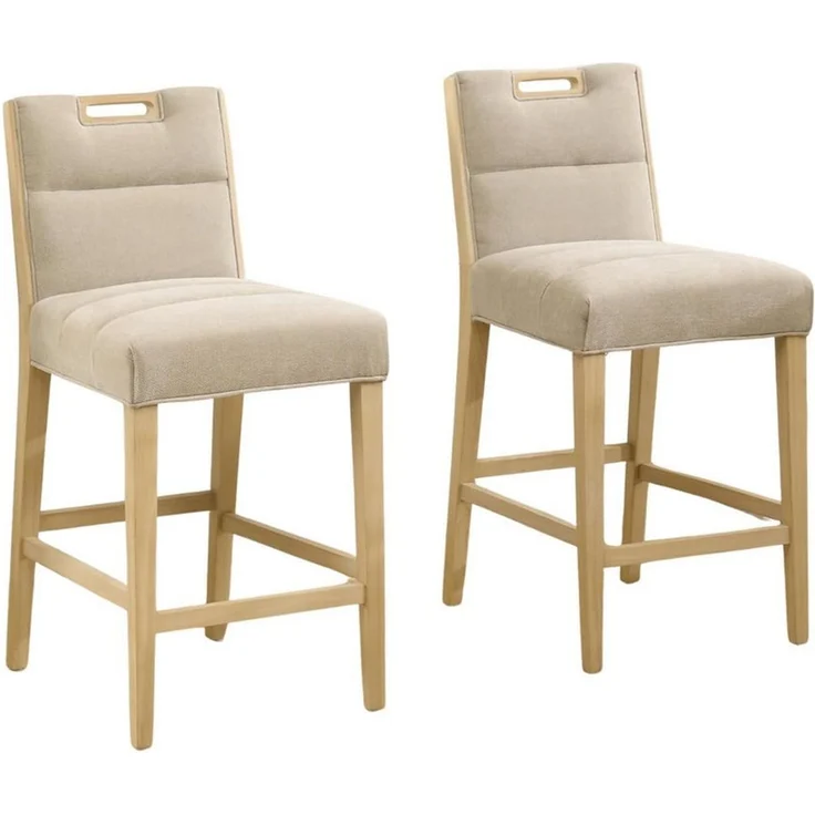 WAHSON OFFICE CHAIRS Barhocker Barhocker 2er Set Barstuhl Chenille Küche Tresenhocker mit Lehne (2 St) – Bild 1