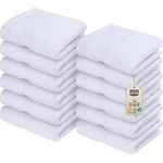 Utopia Towels - 12er Pack Seiftücher mit Aufhängeschlaufen 30x30 cm, aus 100% Baumwolle weiche und saugfähige Waschlappen für die Gesichtsreinigung (Weiß)