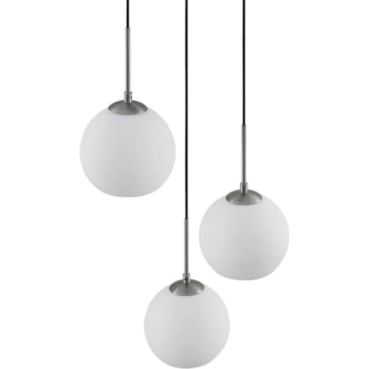 Lindby Jurian Pendelleuchte 3-flammig, Nickel/Opal für gemütliche Wohnatmosphäre – Bild 6