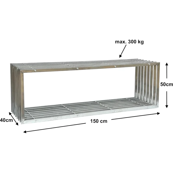 DanDiBo Gartenbank Edelstahl Metall Wetterfest Massiv 150 cm Sitzbank Bank Garten 96429 Parkbank Lamellenbank – Bild 3
