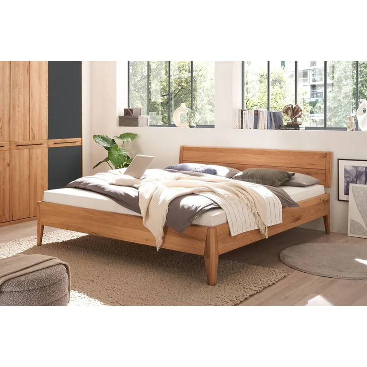 Doppelbett 180x200cm 'Ancona' Wildeiche massiv geölt – Bild 1