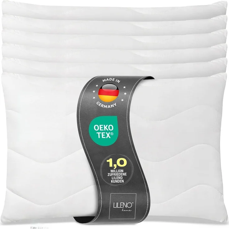 LILENO HOME Kopfkissen 40x60 (6er Set) – 95 °C waschbar, Oeko-Tex & Made in DE – Allergiker Kissen 40x60 für himmlischen Schlaf – Haut schmeichelndes & geruchsfreies Pillow – Bild 1