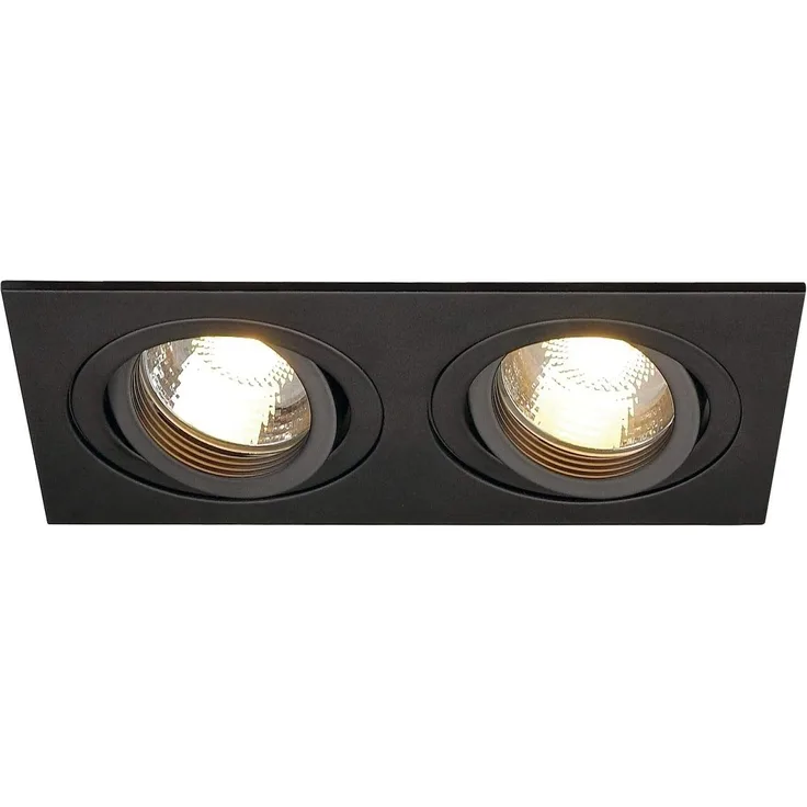 SLV No. 111362 NEW TRIA II GU10 Downlight rechteckig alu brushed max. 2x50W inkl. Clipfedern