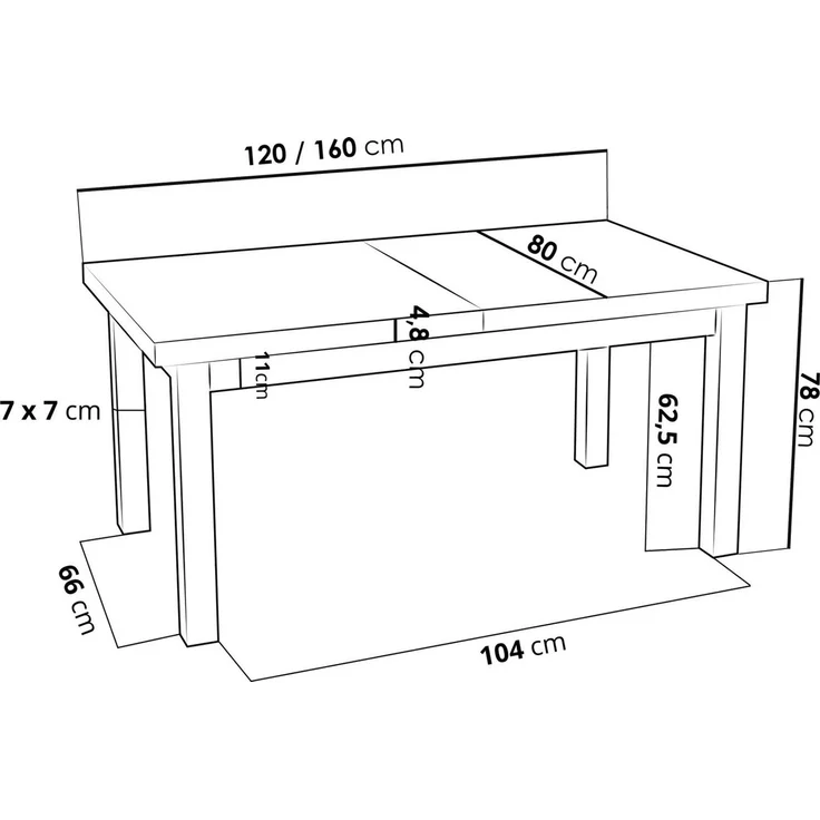WFL GROUP Esstisch Avena ausziehbar rechteckig modern mit weißen Holzbeinen (MADE IN EU, 5 Gr. – 120/140/160/170/200 cm ausziehbar auf 160/180/210/250/300 cm), platzsparender Tisch in Holzoptik für Küche, Esszimmer oder Wohnzimmer – Bild 2
