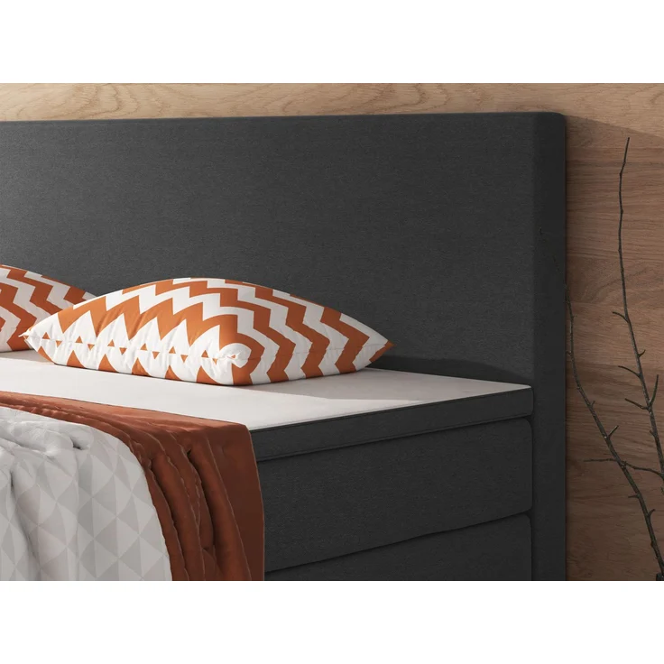 Boxspringbett Berlin 180x200 cm Webstoff Anthrazit – Bild 2