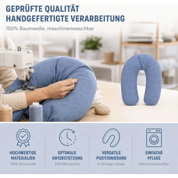 Fillikid Stillkissen Stillkissen EPS Mikroperlen 190 cm Exklusiv – Bild 6