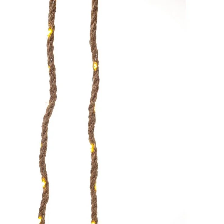 MARELIDA LED-Lichterkette Seil Jute maritime Deko Kordel Tau 40LED 2m Timer Naturseil für Innen, 40-flammig – Bild 4