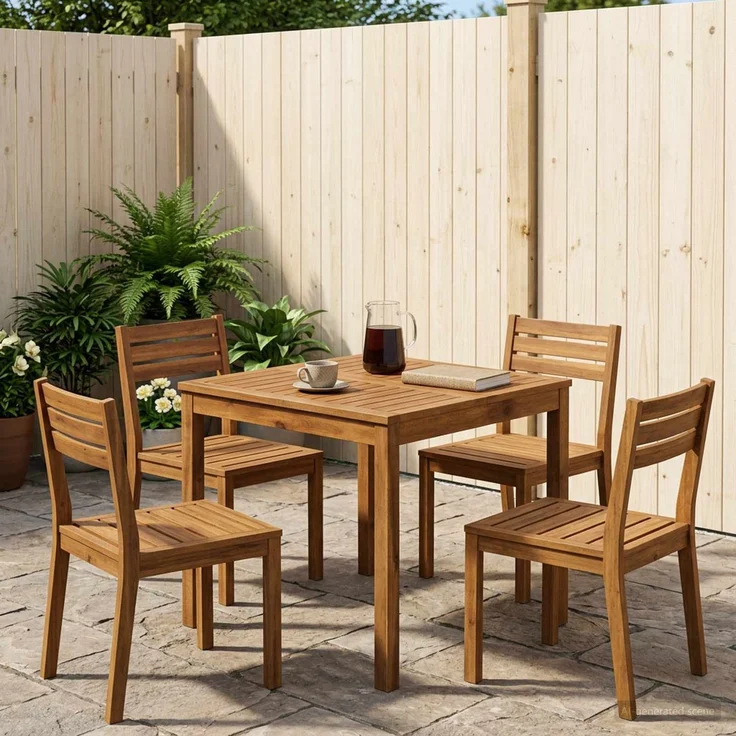 vidaXL Gartentisch LAREN Natur 70 x 68,5 x 75 cm Massivholz Akazie 901247 – Bild 1
