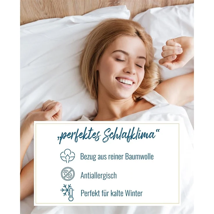 Extra warme Winter Bettdecke Duo Steppbett Baumwollbezug 135x200 95° – Bild 6
