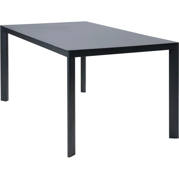 Outdoor Gartentisch LIVORNO, B 160 x T 90 cm, Anthrazit, Grau, Aluminium, Tischplatte aus 3D Sicherheitsglas