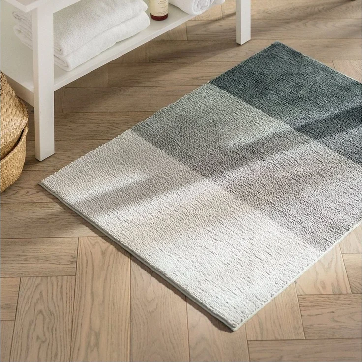 Karat Badematte Horizont, 4 Farben & 3 Größen, Badteppich, Höhe 12 mm, TPR Rücken, pflegeleicht, Badezimmer, Polyester, Rechteckig, Rutschhemmender TPR-Rücken – Bild 5