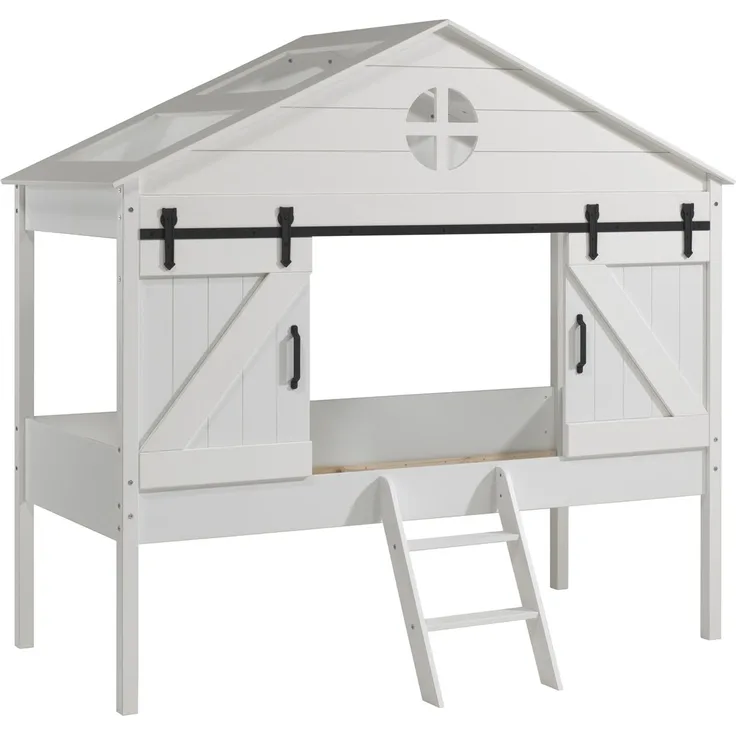 Vipack 'Barnie' Hausbett 90x200 cm, ohne Lattenrost, Weiß lackiert