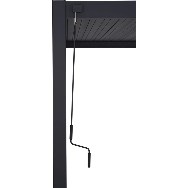 LECO Lamellenpergola BASIC, Aluminiumgestell und Stahl-Lamellen anthrazit, 3x3 m – Bild 6