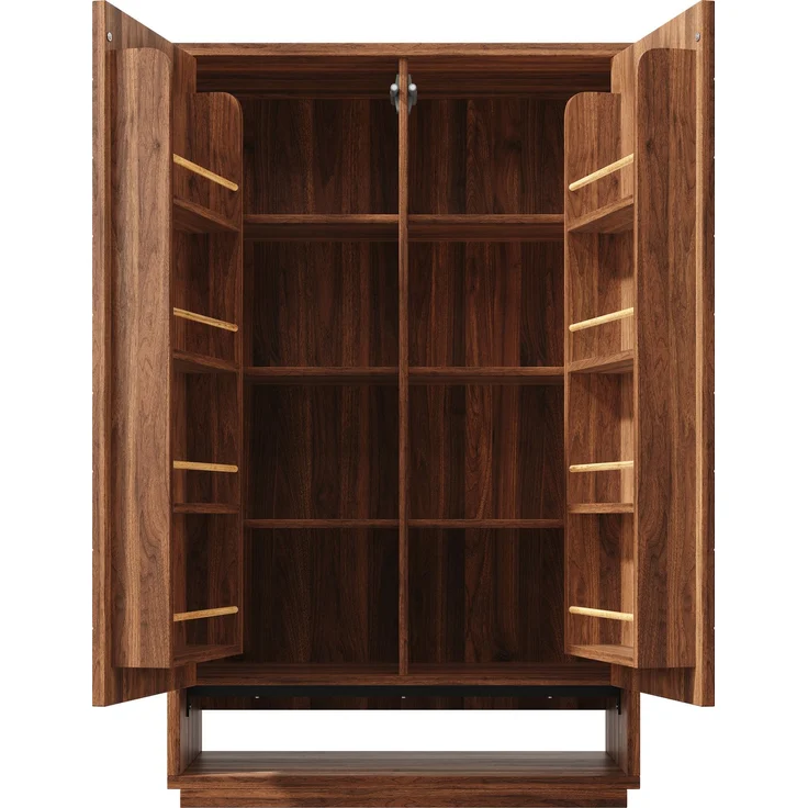 Küchenhochschrank 100 x 40 x 162,5 cm aus MDF und Metall, dunkelbraune Holzoptik, Push-to-Open – Bild 6