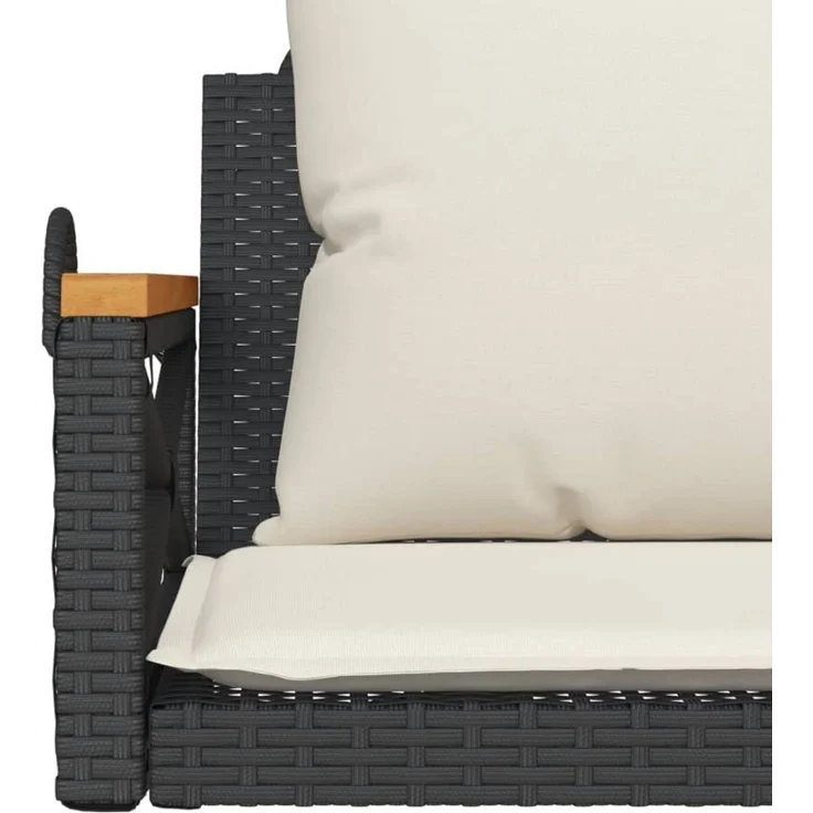 vidaXL Hängesessel mit Kissen Schwarz 63x62x40 cm Poly Rattan 368173 – Bild 8