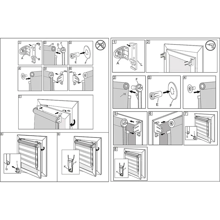 WOLTU Doppelrollo Klemmfix ohne Bohren Dunkelgrau 100x130 cm (BxH), Duo Rollo Zebrarollo Fensterrollo Klemmrollo Seitenzugrollo Easyfix lichtdurchlässig & verdunkelnd Rollos für Fenster und Tür – Bild 7