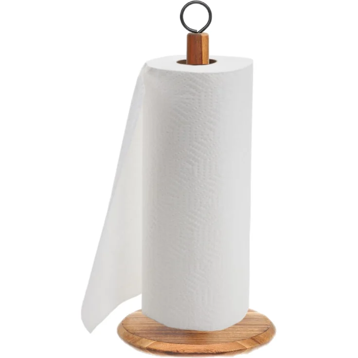 Rutschfester Bambus Küchenrollenhalter – Stilvoll & Praktisch ø15 cm – Bild 3