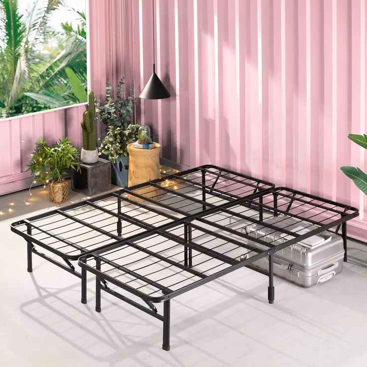 Zinus Plattformbett, Metall, Schwarz, 120x190 cm – Bild 1