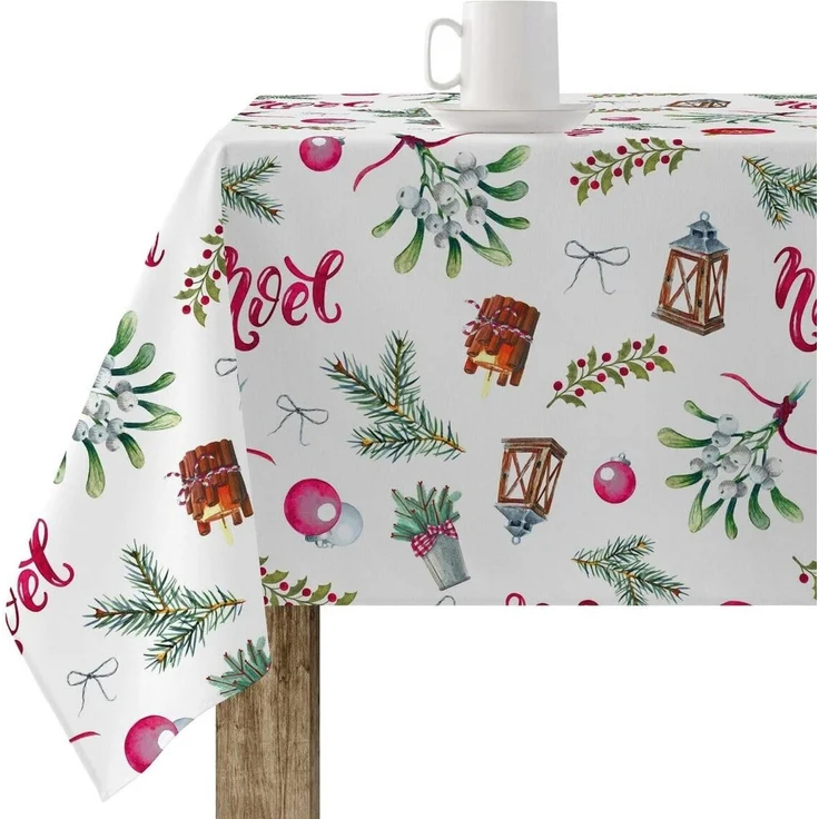 BELUM | Weihnachtstischdecke | Anti-Fleck-Tischdecke | Rechteckig Harz | Tischdecke (laminiert) | Tischdecke | Tischdecke | Heimtisch (140 x 140 cm)