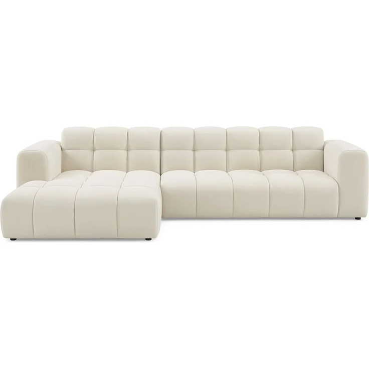 Selsey 'Boloon' Ecksofa L-Form, 3-Sitzer, links, Samt Creme, 300 cm – Bild 1