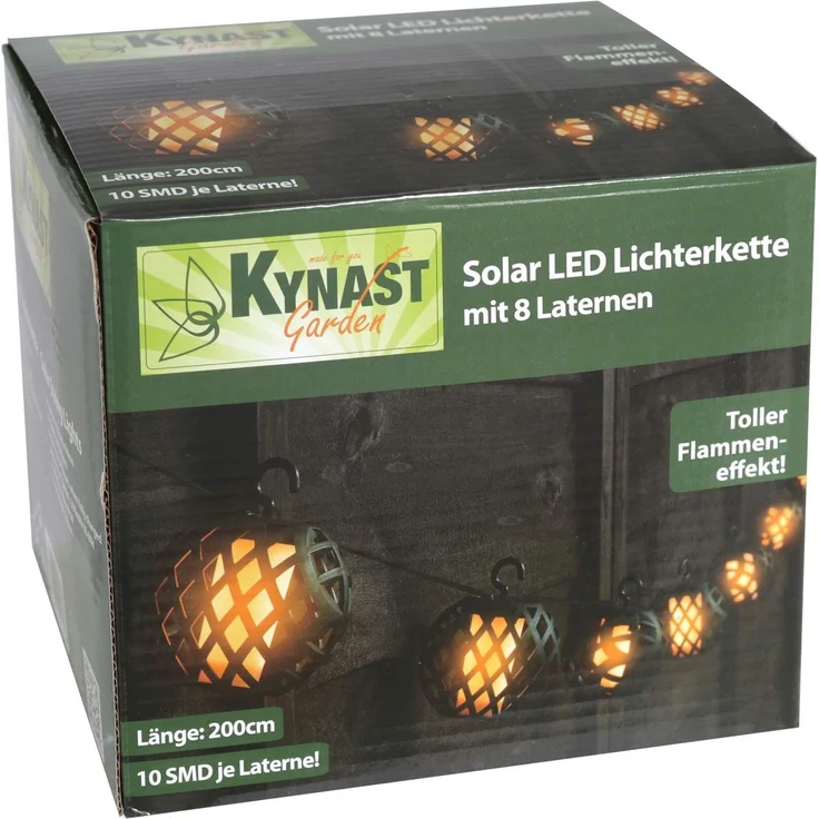Solar Lichterkette mit 8 Lampion Kugel Laternen Flammeneffekt 80 SMD LED – Bild 6