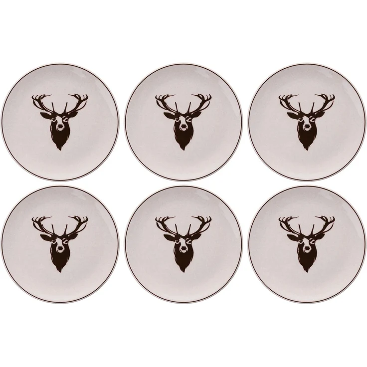 Hermia Concept 'Geyik Bordo' Dessertteller-Set (6-teilig), Mehrfarbig, 19,3 x 19,3 x 2 cm – Bild 3