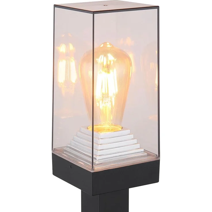 Stehleuchte, Aluminium schwarz, Kunststoff klar, H 100 cm – Bild 7