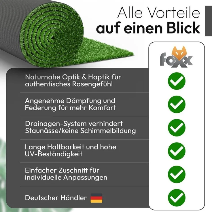 Foxx Kunstrasen, 10 mm, 1x2m – Bild 3