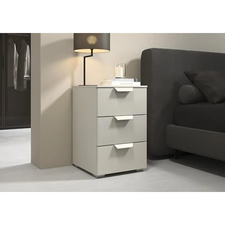 rauch Aditio Box, Nachttisch, 2 Schubladen, mit Glasfront, mit Softclose-Funktion, Farbe Beige, BxHxT 40x61x42cm – Bild 2