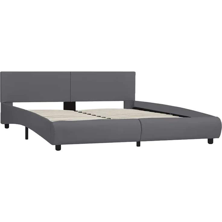 Doppelbett, Bettgestell Modernen mit LED Grau Kunstleder 180x200 cm d1332e – Bild 3