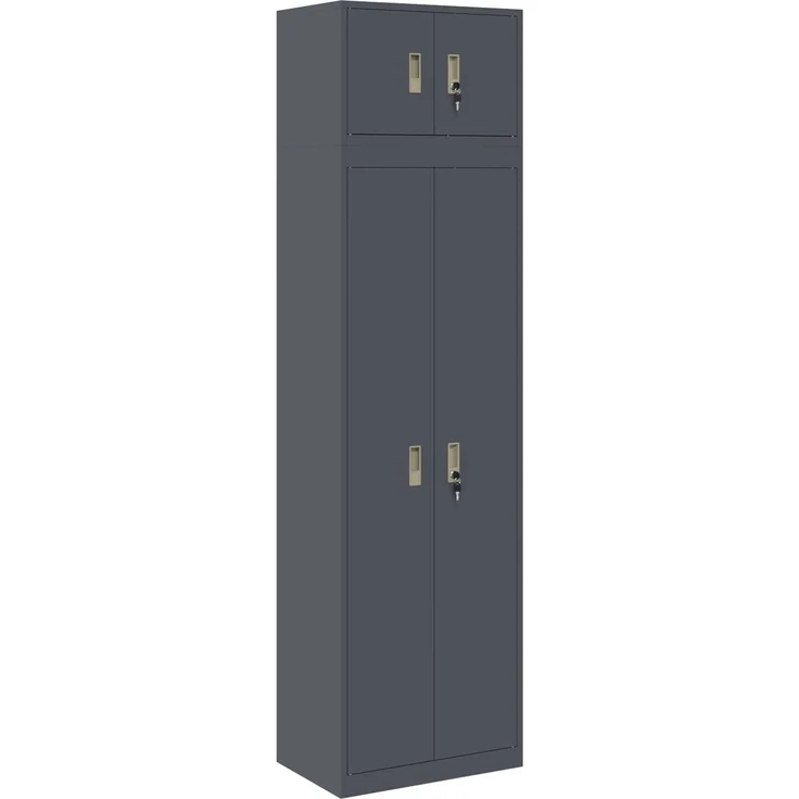 vidaXL Aufbewahrungsschrank 2 stk. Anthrazit 60 x 40 x 220 cm Stahl 3438707 – Bild 2