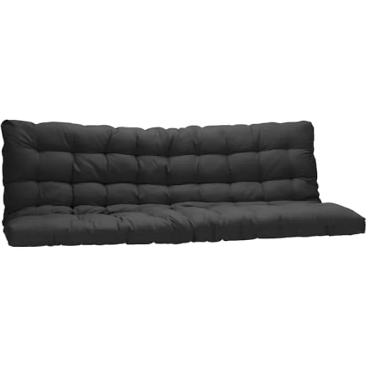 Vente-unique - MODULO Futon Stoff Schwarz - B 135 cm x H 10 cm x L 190 cm – Bild 2