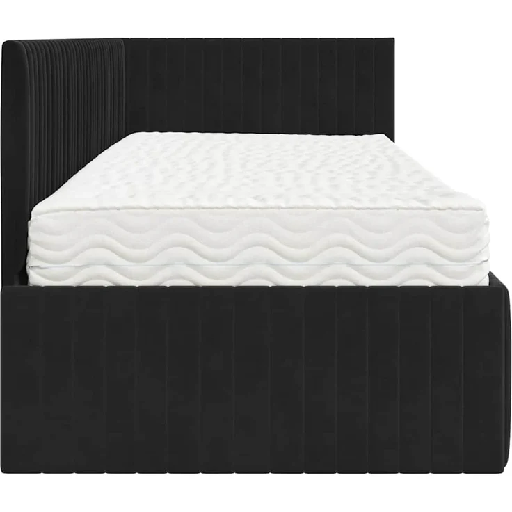 vidaXL Eckbettgestell mit Matratze mit Kopfteil 2 pcs Schwarz Samt 3393803 – Bild 8