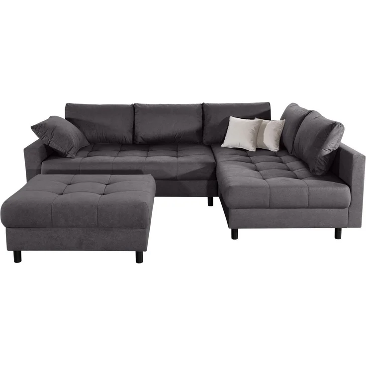 COLLECTION AB Ecksofa Toni XL L-Form B: 274 cm Set inkl. Hocker, AKTION mit Pet Topper, Set: Sofa & Hocker, 2 Zierkissen, Bonell-Federkern – Bild 2