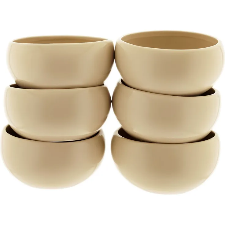 Wave Biscuit 6er-Set Dipschalen aus hochwertigem Porzellan - 8,5 x 4 cm