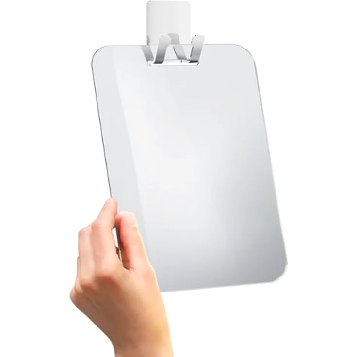 Smedbo Badspiegel FK620, selbstklebender Haken mit Acrylspiegel, 150 x 220 mm, verchromt – Bild 3
