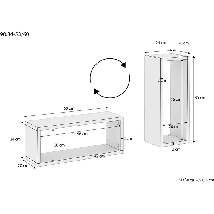 Wandablage schwebender Nachttisch Regal Ablage aus Buche Länge wählbar V-90.84-53Einzelartikel – Bild 2