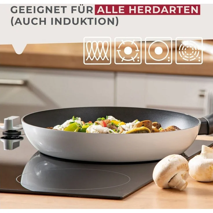 FACKELMANN Bratpfanne Arcadalina 28cm – Antihaft-Pfanne aus 90% recyceltem Aluminium mit ergonomischem Griff – Induktionspfanne zum Kochen & Anbraten – Bild 2