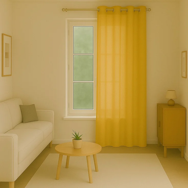 Bestlivings Blickdichte, Gardine mit Ösen, in vielen Größen und Farben Gelb 140x245 cm – Bild 3