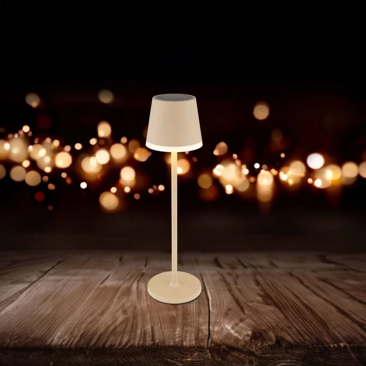 Tischlampe Kabellos Solar Akku Tischleuchte Außen Solarleuchte Braun 36637S – Bild 3