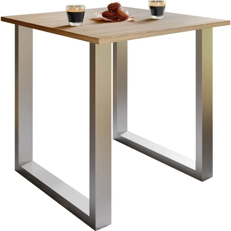 VCM Esstisch Xona 916782 Silber / Sonoma-Eiche H. 76 x B. 80 x T. 50 cm – Bild 1