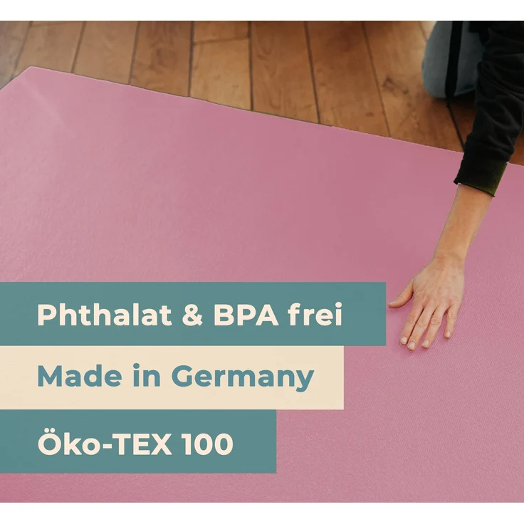 Krabbelmatte Sanosoft 60x100cm Rosa | Öko-Tex und in Deutschland produziert - beidseitig rutschfeste Krabbelunterlage – Bild 2