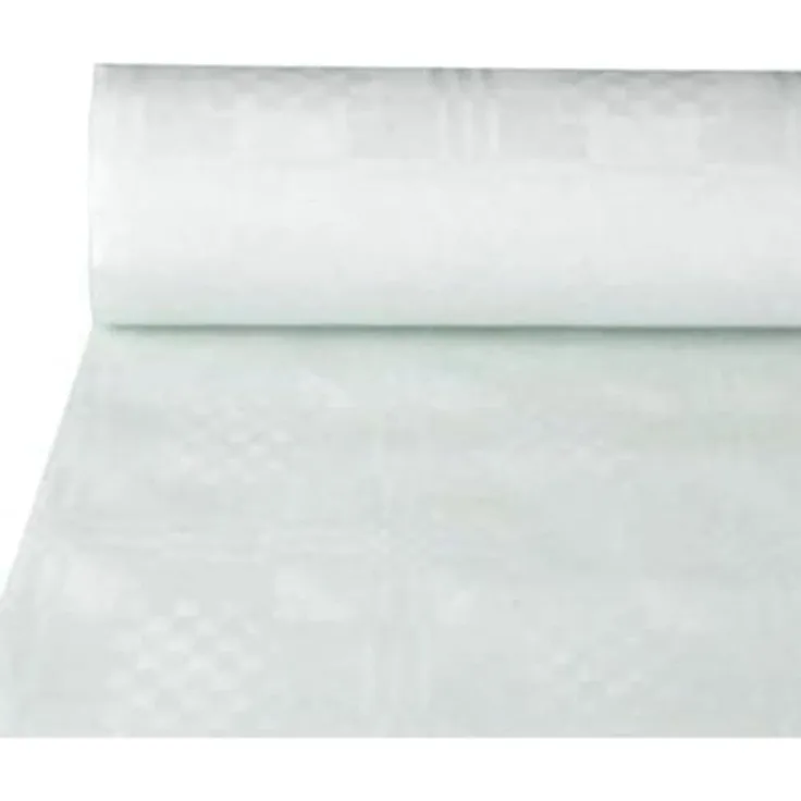 Papiertischtuch mit Damastprägung 50 m x 0,8 m weiss