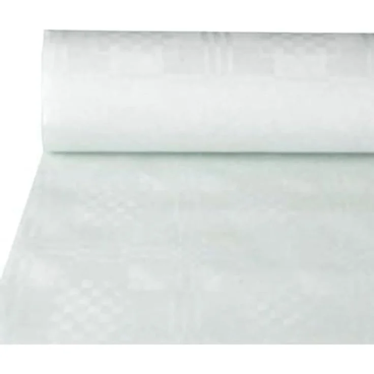 Papiertischtuch mit Damastprägung 50 m x 0,8 m weiss – Bild 1