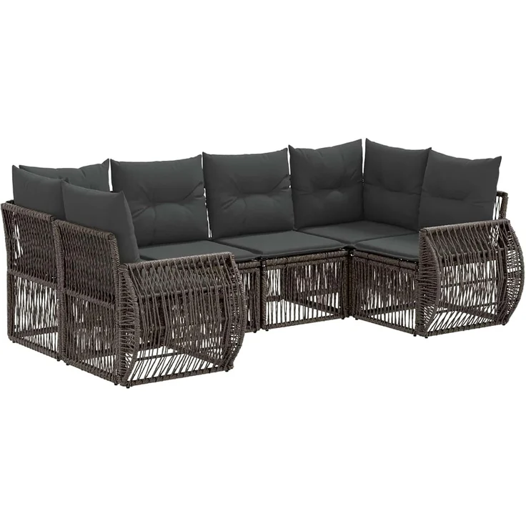 vidaXL Gartensofa-set 6 stk. 6-Sitzer Grau und Dunkelgrau Poly-Rattan 3435515 – Bild 1